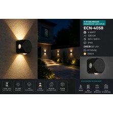 Econa ECN-4058 4W 3000K Dış Mekan Dekoratif LED Aplik IP44