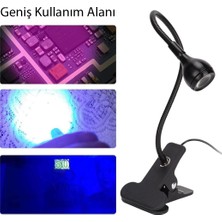 Tekno Hediye Powermaster 3W Uv Mor Işık Esnek Masa Lambası Oje Uv Reçine Yapışkan Mürekkep Kurutucu 32 cm Esnek Başlıklı 150 cm Kablolu Anahtarlı Masa Lambası