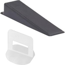 Ertürk Store Birlik Yapi Malzemeleri Fayans Seramik Seviye Tespit Derz Artısı + Sabitleme Takozu Set, 1 Mm, 2'li, (100+100 Adet)