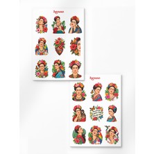 Henno Frida Kahlo Temalı 2'li Sticker Seti (A6 10,5X14,8 Cm) | Ajanda, Defter, Planlayıcı Çıkartma