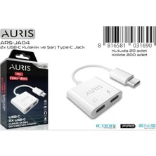 Ertürk Store JA04 Type-C Çift Girişli Dönüştürücü, Type-C Kulaklık ve Şarj Desteği Beyaz