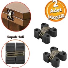 Ertürk Store Siyah Plastik 2 Adet Katlanır Gizli Gömme Menteşe Dolap Kapak Mobilya Masa Menteşesi Sol Sağ Uyumlu