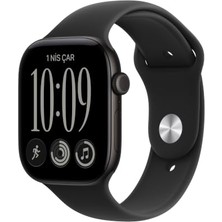 Ertürk Store Watch Series 12 Gps 46 mm Siyah Alüminyum Kasa, Akıllı Saat ve Siyah Spor Kordon - M/l. Uyku Skoru, Fitness Takibi, Sağlık Izleme, Hep Açık Ekran, Suya Dayanıklı Tasarım