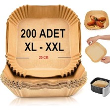Ertürk Store Baker Ticaret Airfryer Pişirme Kağıdı; Xl-Xxl Büyük Boy, Kare, 200 Adet Hava Fritöz Parşömen Fırın Kağıdı Tek Kullanımlık Kağıt Fırın Fritöz Pişirme Kızartma Tavası Için Uygun 20 cm
