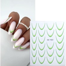 Ertürk Store Yeşil Ombre Efekt French Tırnak Sticker, Nail Art SD-1923