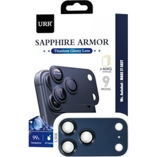 Ertürk Store Apple iPhone 17 Pro ile Uyumlu Sapphire Armor Kamera Lens Koruyucu, Titanyum Çerçeve, Lacivert