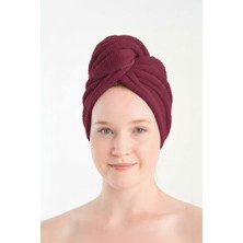 Ertürk Store Havlu Saç Bonesi, Bordo, %100 Pamuk, Saç Kurutma ve Duş Banyo Baş Havlusu