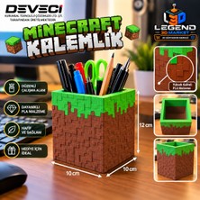 Legend 3D Market Minecraft Tasarımlı 3D Kalemlik – Dekoratif Masaüstü Kalem Organizer