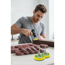 Ertürk Store Pimli 50 mm Cırt Zımpara Taban Seti, 124 Parça, Matkap ve Gravür Uyumlu, 722610