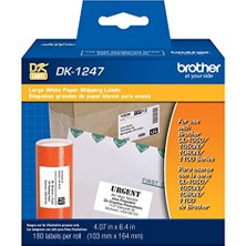 Ertürk Store Ql Etiket Yazıcıları Için DK-1247 Kalıp Kesim Büyük Kargo Beyaz Kağıt Etiketler, Rulo Başına 180 Etiket, 4,07 Inç x 6,4 Inç, 103 mm x 164 mm