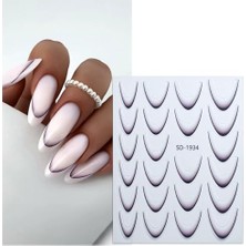 Ertürk Store Siyah Ombre Efekt French Tırnak Sticker, Nail Art SD-1934