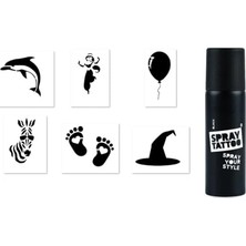 Ertürk Store Cadı ve Zebra Desenli Geçici Sprey Dövme Seti