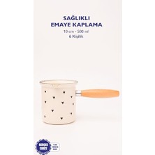 Ertürk Store Black Cupid Emaye Ahşap Saplı Cezve (500 Ml-6 Kişilik)
