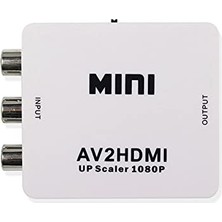 Ertürk Store Rca To HDMI Tos Av Çevirici Dönüştürücü 1080P Mini AV2HDMI Video Conventer, AL2666 Beyaz