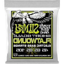 Ernie Ball Normal Slinky Flatwound Kısa Ölçekli Elektrik Bas Telleri 45-105 Kalibre (P02818)