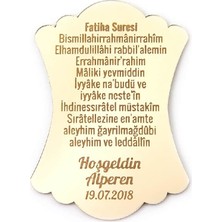 Ertürk Store Fatiha Suresi Temalı Aynalı Pleksi Mıknatıslı Dolap Süsü, 10 Adet
