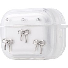 Ertürk Store Apple ile Uyumlu Airpods Pro 2 Airbag 44 Simli Şeffaf Kutup Kılıfı, Fiyonk