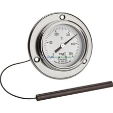 Tr Teknikmarketiniz Ø60MM 0/500 C° 1,5 Metre Kablolu Fırın Termometresi, Önden Flanşlı 500 Der