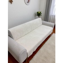 Tr Yumuşacık Welsoft 3 Kişilik Koltuk Örtüsü Koltuk Şalı ve 170X200 (Krem)