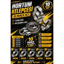 Ertürk Store Zephoo Hortum Kelepçesi Seti 10 Parça Paslanmaz Çelik Kelepçe Seti 5 Farklı Ölçü Ayarlanabilir Boru Kelepçesi Yakıt Su Hava Hortumu Için Her Ölçüden 2 Adet