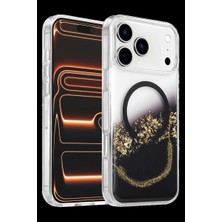 Bin1çeşit Onegif iPhone 17 Pro Max Lotus Simli Magsafe Kapak - Siyah