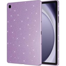 Ertürk Store Galaxy Tab S9 ile Uyumlu Simli Parlak Görünümlü Lila Koton Kılıf 5