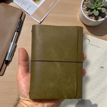 Ertürk Store Deri Defter Kılıfı; A6 Boyut, 3 Lastikli, Minimalist Tasarım