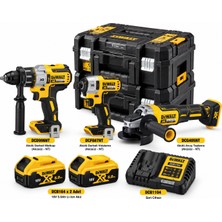 Dewalt DCD996NT Darbeli Matkap + DCF887NT Darbeli Tornavida + DCG405NT Taşlama + 2×5 Ah + Dolum Cihazı
