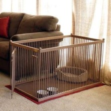 60 cm x 1 Metre Ahşap Köpek Çiti - Sık Aralıklarla Güvenli Çit