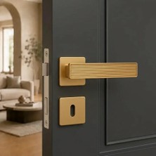 Elovias System Dia Gold Branche Renk Rozetli Kapı Kolu (HA257RO11 GB)