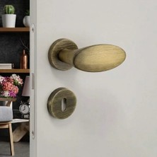 Elovias System Oberon Antik Sarı Renk Rozetli Kapı Kolu (HA236RO12 ABM)