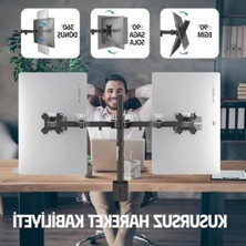 Ergoflex EF52 Steel Design 2-8 kg Çift Kol 13"-27" Asansörlü Monitör Standı