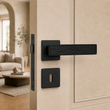 Elovias System Dia Siyah Renk Rozetli Kapı Kolu (HA257RO11 AL6)