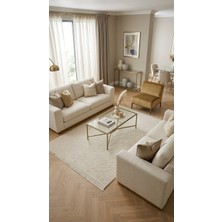 Selçuk Halı Sanat Halı Abiye 5837 Krem Salon Oturma Odası Halısı 160 x 230