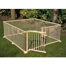 120 x 120 cm Boyutunda Kapılı Ahşap Köpek Çiti - Çit Arası 5 cm