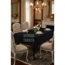 Bin1çeşit Çizgili Tek Masa Örtüsü Colber 160X220CM - Siyah