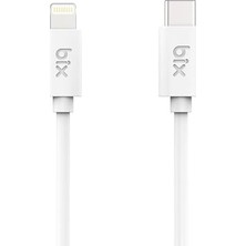 Ertürk Store BX-IP02UC Type-C To Lightning Data ve Şarj Kablosu, Beyaz, 1.20 Metre