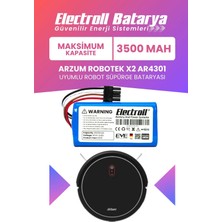 Electroll Arzum Robotek X2 AR4301 Uyumlu Batarya (MAKSİMUM KAPASİTE) 3500MAH Pil Robot Süpürge Bataryası