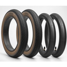 Heugers Innova IA-2158 20X4.0 (3mm Zırhlı) Kahverengi Yanak Ön/arka Iç ve Dış Lastik Seti