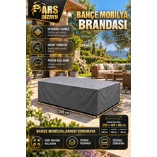 Ars Dizayn Bahçe Mobilya Brandası 200X160X80 cm Masa Sandalye Koruma Örtüsü Kılıf Gri Su Geçirmez
