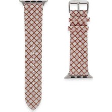 Bin1çeşit Watch 38MM Karo Motif Kordon - Pembe