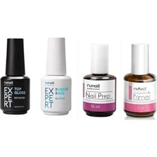 Ertürk Store Runail Uvfiltreli Top Coat 18 Ml+Rubber Base Scotch 18 Ml+Nail Prep 15 Ml+Non-Acid Primer 15 ml Şeffaf