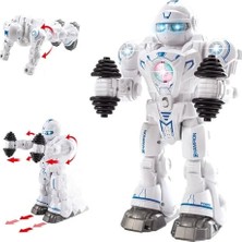 Ertürk Store Pilli Etkileşimli Robot Oyuncağı; Işıklı, Müzikli, Sesli ve Dans Eden Sporcu Robot