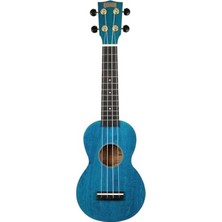 Slimline Serisi Soprano Ukulele, Transparent Blue Renk