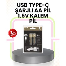 Efnaz Style Tekrar Şarj Edilebilir Aa USB Type-C Pil | 1000+ Döngü | 1.5V Sabit Voltaj