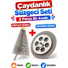 Cina Max 2'li Set Çaydanlık Süzgeci Kirpi Çay Süzgeci Paslanmaz Çelik Demlik Süzgeci Seti