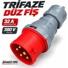 Badem10 Trifaze Seyyar Fiş 32A Endüstriyel Sanayi 5 Pin Cee Fiş IP44 Kablo Tipi Elektrik Bağlantı Soketi