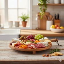 Elovias Balsa Ayaklı Akasya Sunum Tabağı, Ayaklı Tepsi 40*30*1.5 (Bls AKS1103)