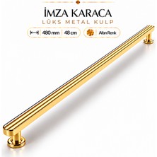 Badem10 Lüks Altın Gold Çekmece Kulp 500 mm 50 cm Dolap Mobilya Mutfak Vestiyer Banyo Kapak Kulpu Kulbu