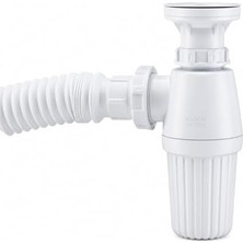 Ertürk Store BADEM10 Plastik 38 cm Lavabo Taşı Gider Borusu Sifon Körüklü Sökülebilir Tas Lı Temizlenebilir Mutfak Banyo